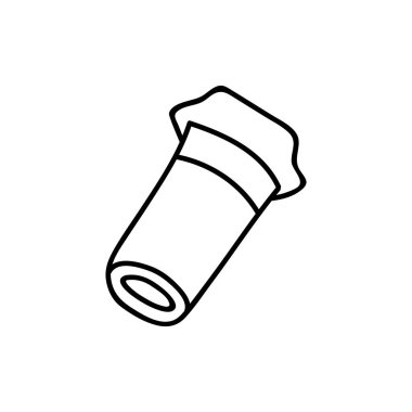 Kahveyi tek elle bardağa doldurdum. Doodle vektör çizimi. Beyaz bir arkaplanda izole edilmiş