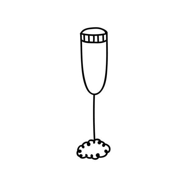 Egy Kézzel Rajzolt Cappuccino Készítő Doodle Vektor Illusztráció Fehér Alapon — Stock Vector