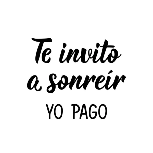 Letras Traducción Del Español Invito Sonreír Pago Elemento Para Volantes — Archivo Imágenes Vectoriales