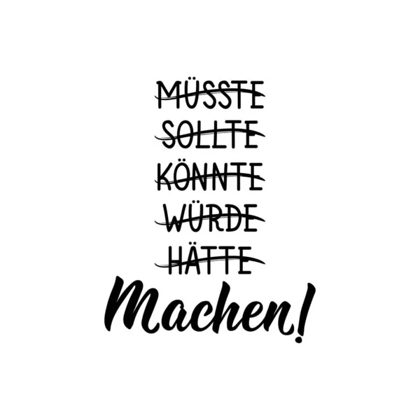 Translation German Should Could Would Have Modern Vector Brush Calligraphy — Stock Vector