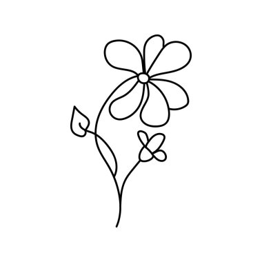 El çizimi çiçekler. Çizimler vektör illüstrasyonu. Beyaz bir arkaplanda izole edilmiş.