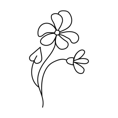 El çizimi çiçekler. Çizimler vektör illüstrasyonu. Beyaz bir arkaplanda izole edilmiş.