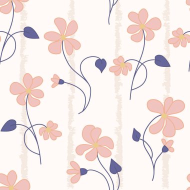 Çiçeklerle kusursuz ve zarif bir desen. Tekstil, duvar kâğıdı, kapak, yüzey baskısı. Retro stil. Moda kumaşı için.