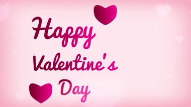 Pembe kalpli sevgililer günü geçmişi. Canlandırılmış pankart.