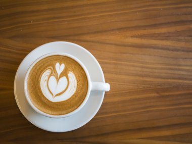 Sıcak kahve latte sanat arka plan, arka plan kavramı ile.