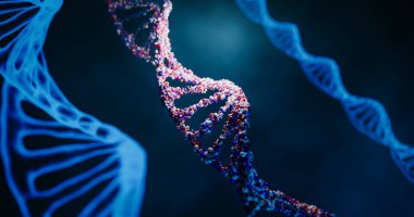 Dijital DNA Çifte Helix Parçacık Yapısı - 3d oluşturma