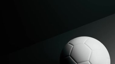 Beyaz Futbol Topu Minimalist Karanlık Arkaplan Kopyalama Alanı
