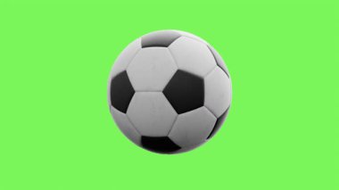 Futbol Topu Dönen Yeşil Ekran Krom Anahtarı 'nın Döngüsü animasyonu