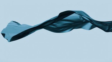 Akan Teal İpek Kumaş Dalgası Soyut Arkaplan Kopyalama Boşluğu