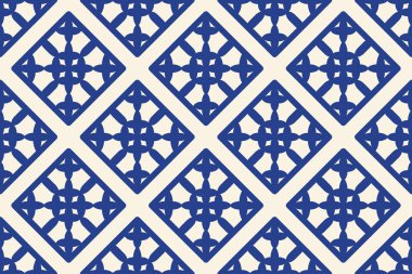 Akdeniz 'in pürüzsüz deseni. Geleneksel Portekiz Mozaiği, İtalyan tasarımı, İspanyol tarzı. El çizimi sarmal sembollü soyut duvar kâğıdı. Yazdırma, dekor ve iç mekan için vektör illüstrasyonu