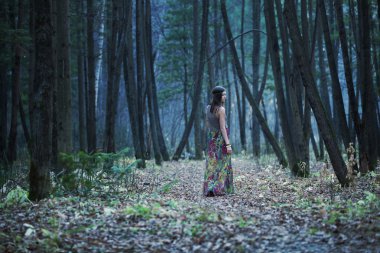 Karanlık bir orman kız