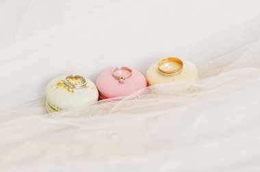 Fransız tatlı macaroons ve halkalar