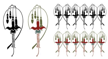 Art Nouveau öğe: çiçek