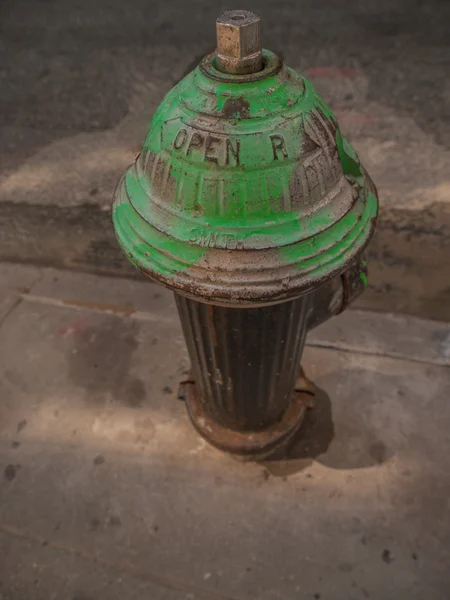 Grüner Feuerhydrant — Stockfoto