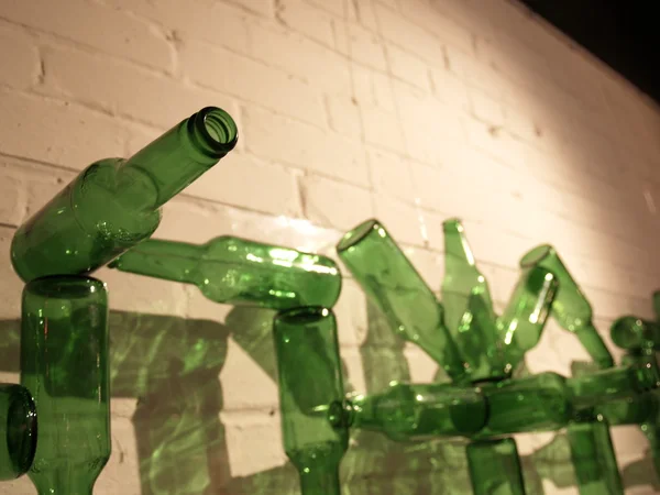 Green Beer Bottle Sculpture — Stock Photo, Image