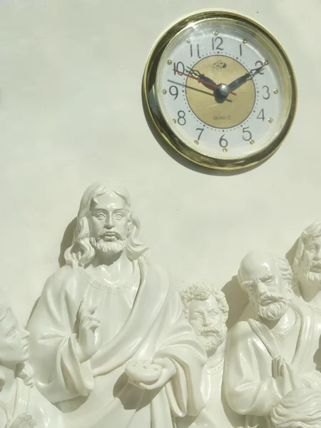 Gesù bianco e Orologio Apostoli — Foto Stock