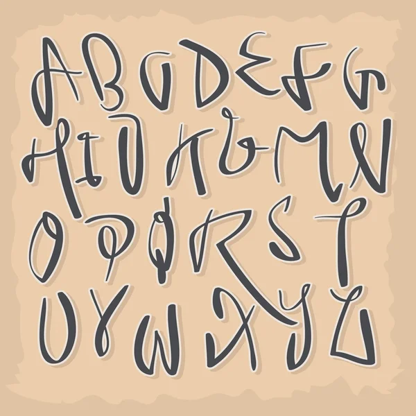 Alphabet calligraphique artistique dessiné à la main. Script dessiné à la main . — Image vectorielle