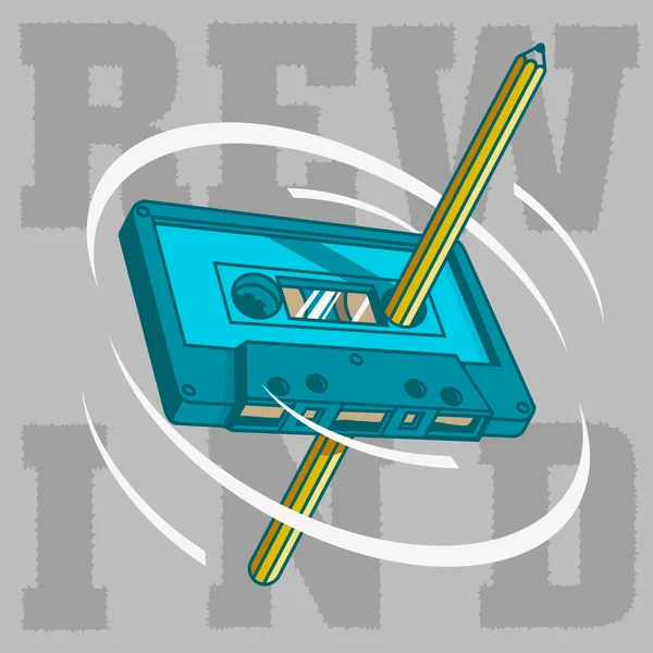 Bir kalem teyp kaseti ve Spin el ile Pass