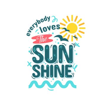 Yaz mevsimi temalı beyaz zemin üzerinde tipografik tasarım.