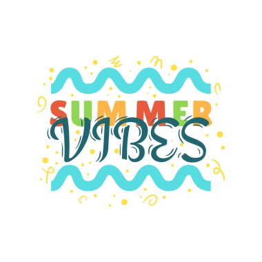 Yaz mevsimi temalı beyaz zemin üzerinde tipografik tasarım.