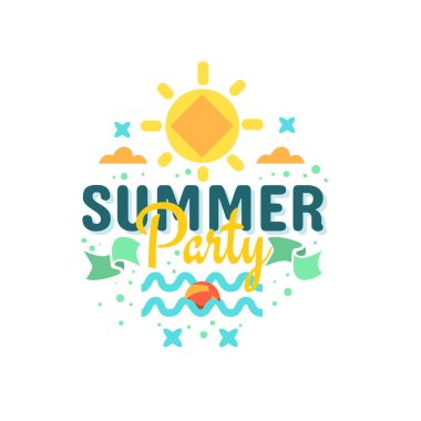 Yaz mevsimi temalı beyaz zemin üzerinde tipografik tasarım.