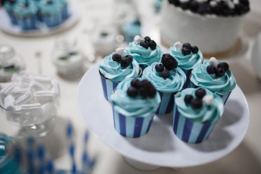 tatlı kutlama tatlı whute gri pasta mavi