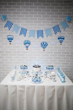 tatlı kutlama tatlı whute gri pasta mavi