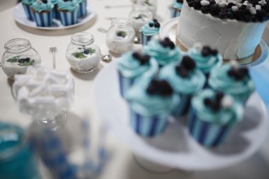 tatlı kutlama tatlı whute gri pasta mavi