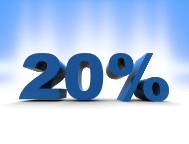 % 20 - 3d render, Beyaz Spot arka plan (koleksiyon)