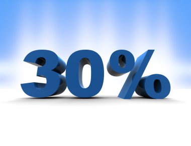 % 30 - 3d render, Beyaz Spot arka plan (koleksiyon)