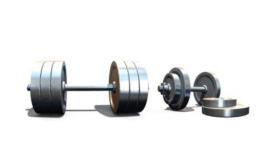 beyaz izole halter - 3d render arka plan