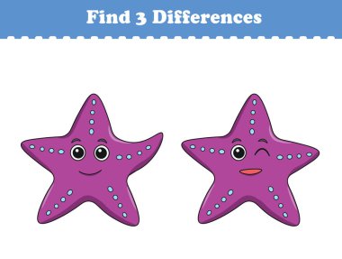 Çocuklar için eğitim oyunu iki hayvan çizgi filmi arasında üç fark buluyor. Vektör illüstrasyonu