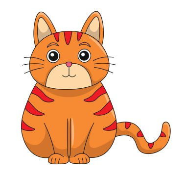 Sevimli hayvan çizgi filmi. Düz vektör çizimi. Vahşi yaşam hayvanları. Beyaz arka planda sevimli bir hayvan.