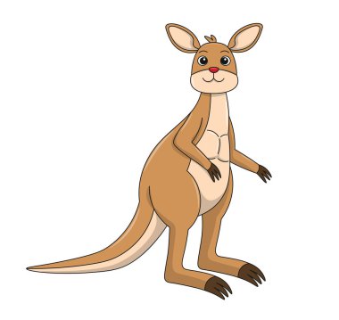 Sevimli hayvan çizgi filmi. Düz vektör çizimi. Vahşi yaşam hayvanları. Beyaz arka planda sevimli bir hayvan.