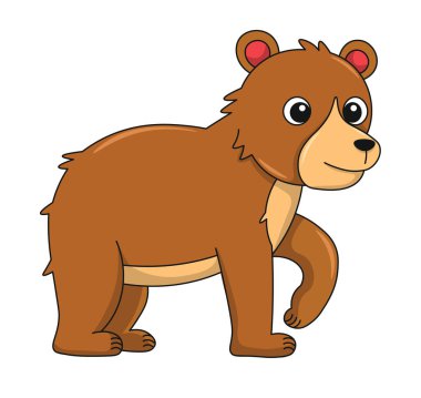 Sevimli hayvan çizgi filmi. Düz vektör çizimi. Vahşi yaşam hayvanları. Beyaz arka planda sevimli bir hayvan.