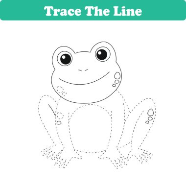 Çocuklar için çizelge çalışması. Anaokulunda hayvanlarla el yazısı pratiği. Vektör illüstrasyonu