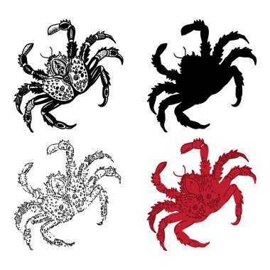 Yengeçler. Vektör çizim.