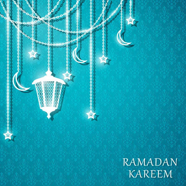 Witte lantaarn. Ramadan Kareem. — Stockvector