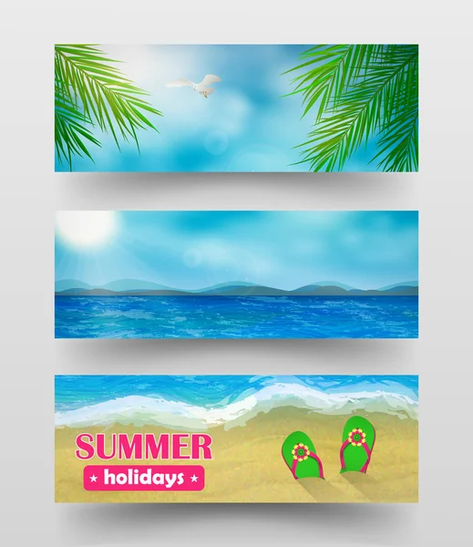 Banners summer holidays. — Stock Vector