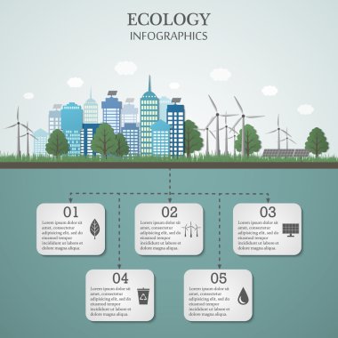 Eko kent. Vektör çizim.