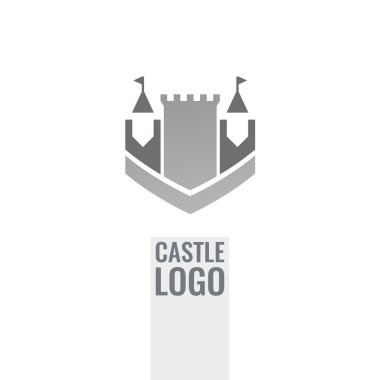 Kale, kale vektör logosu. Kule mimari simge.