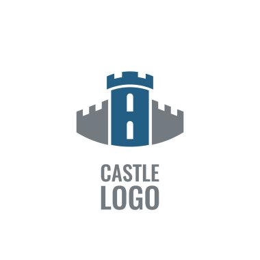 Kale, kale vektör logosu. Kule mimari simge.