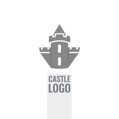 Kale, kale vektör logosu. Kule mimari simge.
