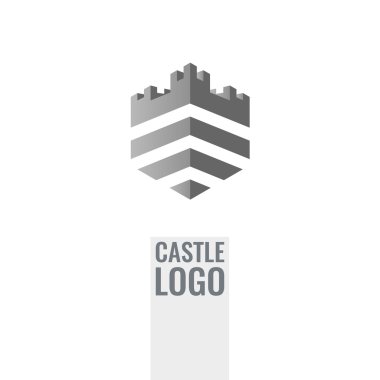 Kale, kale vektör logosu. Kule mimari simge. İş için benzersiz kavramı logo.