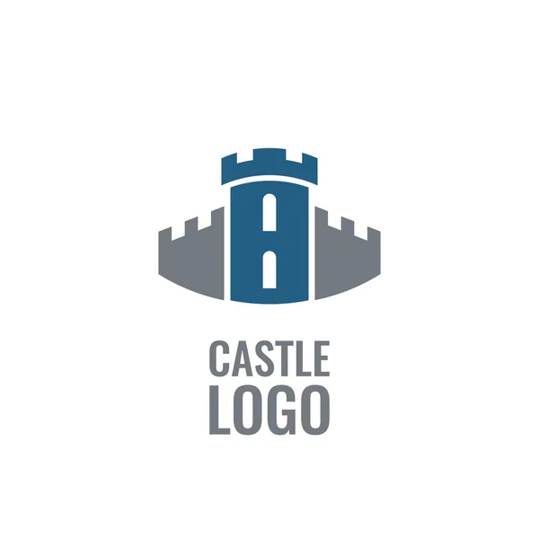 Castelo, logotipo do vetor da fortaleza. ícone de arquitetura de torre . —  Vetores de Stock