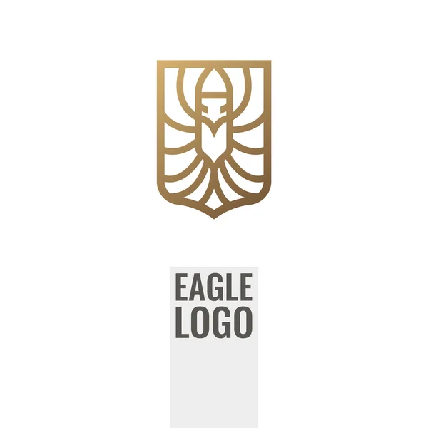 Símbolo de escudo de águia. Ícone de escudo de águia ou logotipo. Logótipo de conceito único para as empresas . —  Vetores de Stock