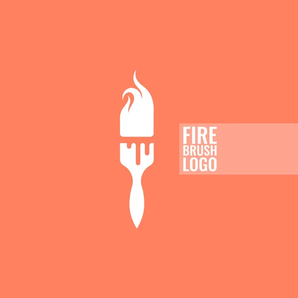 Φωτιά βούρτσα διανυσματική εικόνα με το σύμβολο ή λογότυπο. — Διανυσματικό Αρχείο