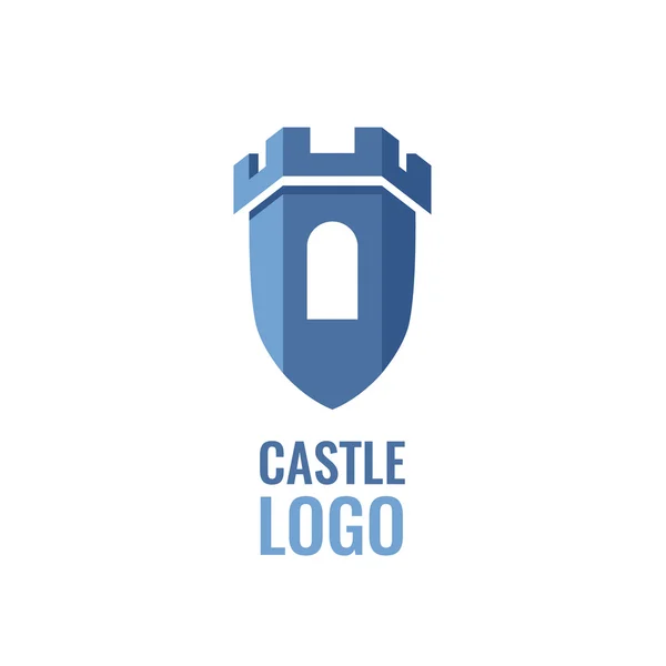 Castelo, logotipo do vetor da fortaleza. ícone de arquitetura de torre . —  Vetores de Stock