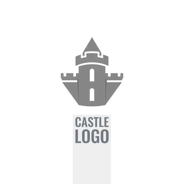 Κάστρο, φρούριο λογότυπο φορέα. Πύργος αρχιτεκτονική εικονίδιο. — Διανυσματικό Αρχείο