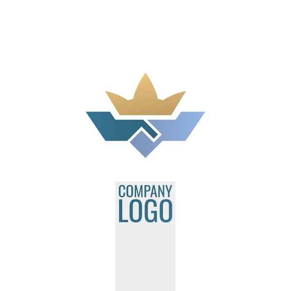 Logotipo abstracto del vector del apretón de manos. Asociación icono de vector corporativo . — Vector de stock